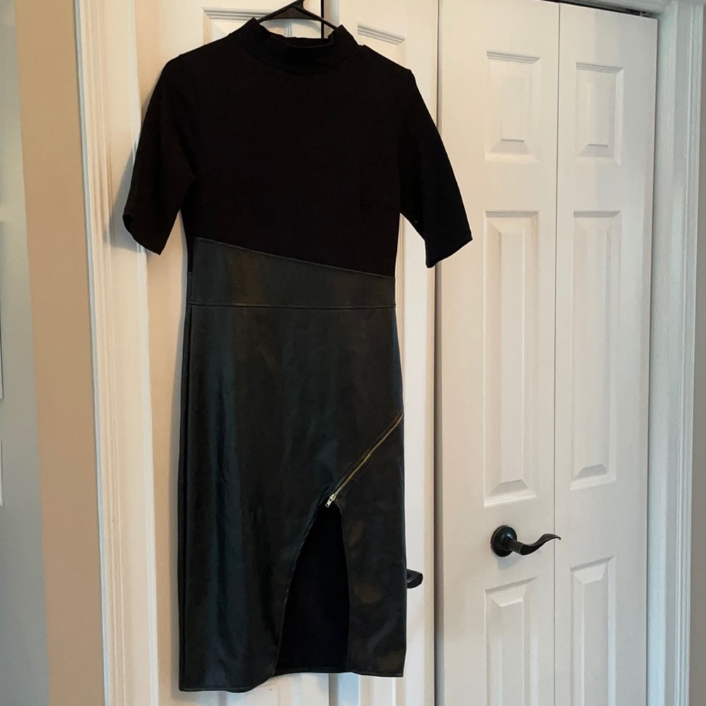 Faux leather dress